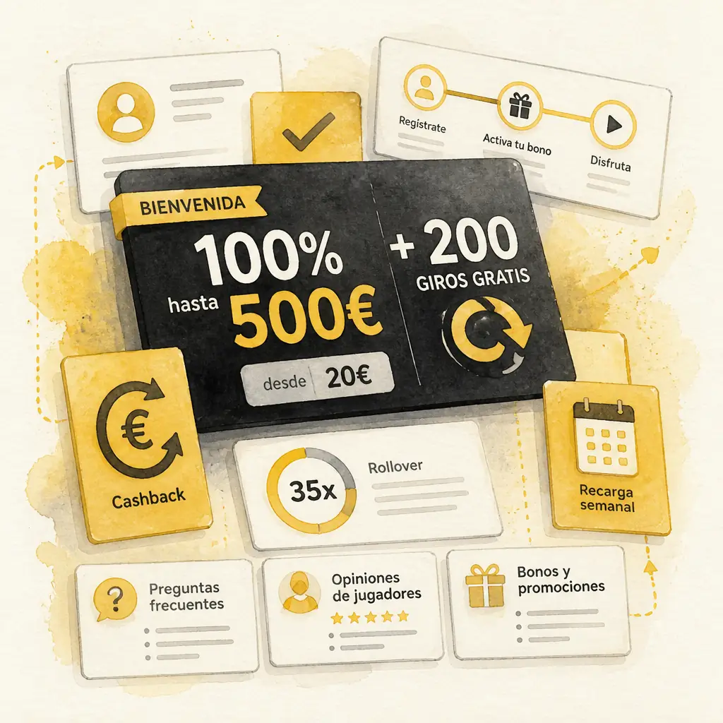 Spinsy Casino Bono: Bienvenida y Promociones visual guide for Spinsy Casino